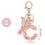 Chaveiro de letra rosa da moda tipo A com pingente de cristal epóxi e borboleta 6
