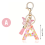 Chaveiro de letra rosa da moda tipo A com pingente de cristal epóxi e borboleta 5