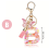 Chaveiro de letra rosa da moda tipo A com pingente de cristal epóxi e borboleta 3