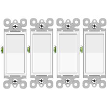 3-Wege-Lichtschalter, weiß, 4er-Pack, drei Wippschalter, 15 A, 120/277 V, Ein/Aus-Pad