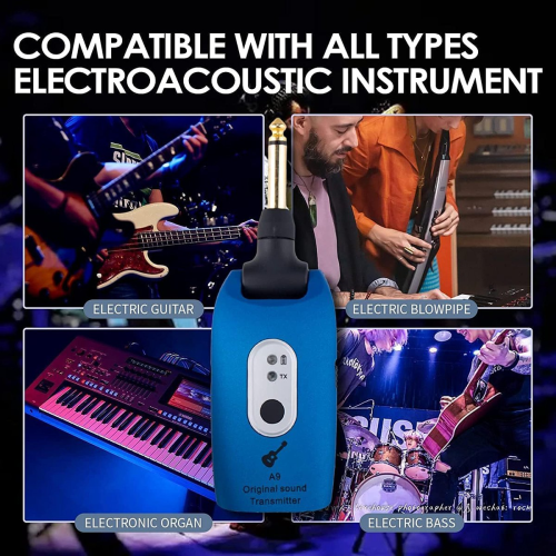 2,4 GHz trådløst gitarsystem oppladbar lydsender/mottaker 2