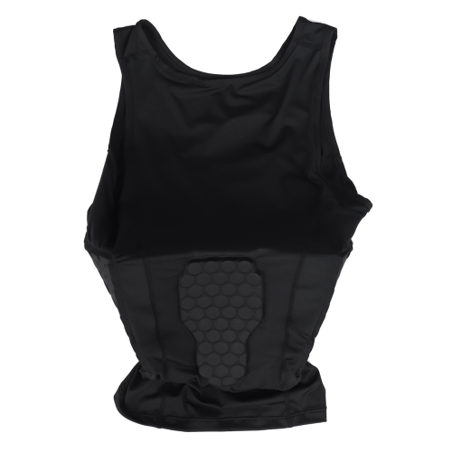 Heren Rib Protector Gewatteerd Vest Compressieshirt Training met 3-Pad 2