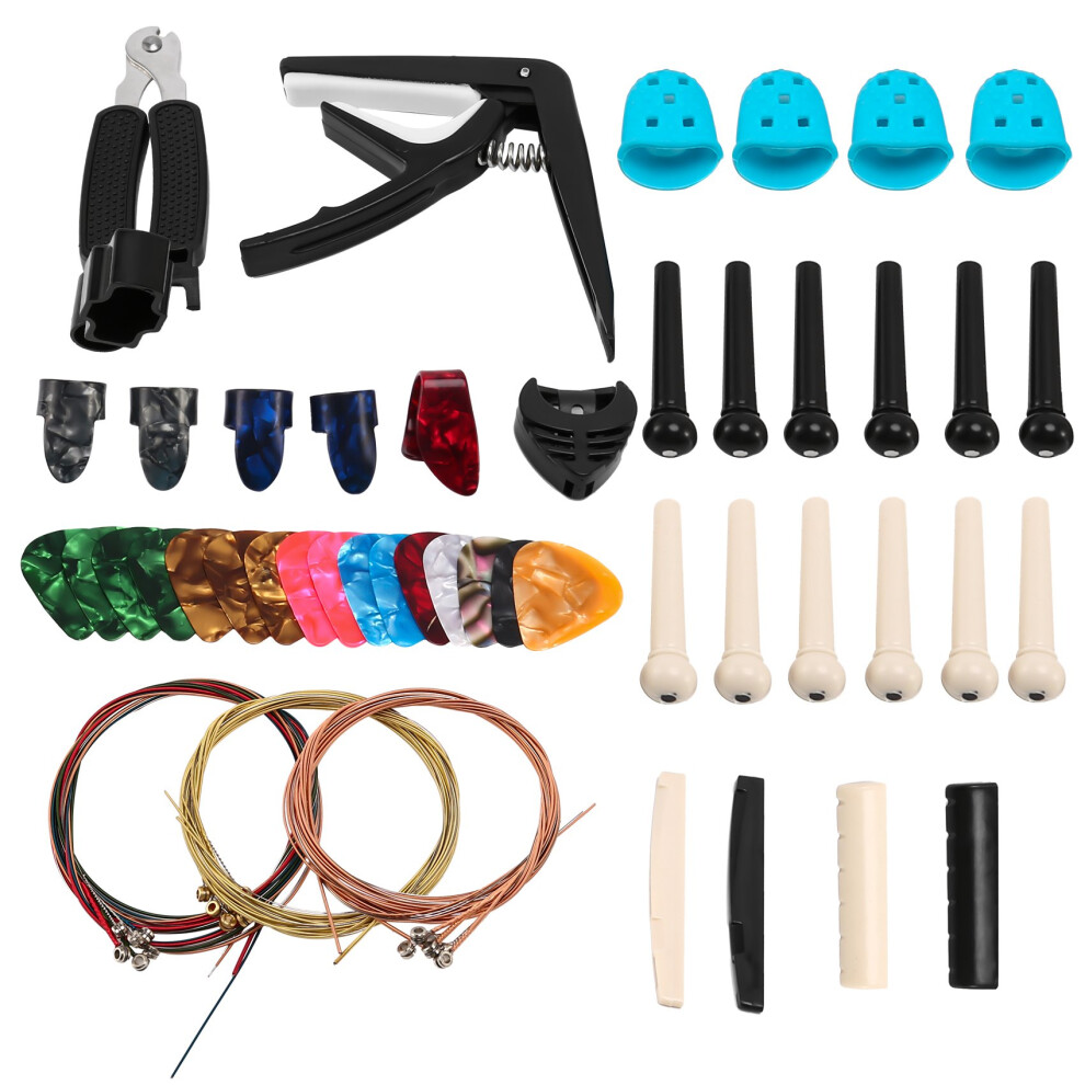 Kit Di Accessori Per Chitarra Acustica Da 62 Pezzi, Strumento Per Cambiare La Chitarra Acustica Per Musicisti E B