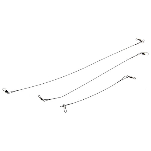 Fiskeline 60 stk. rustfri ståltrådsleder 15/23/30 cm sort 2