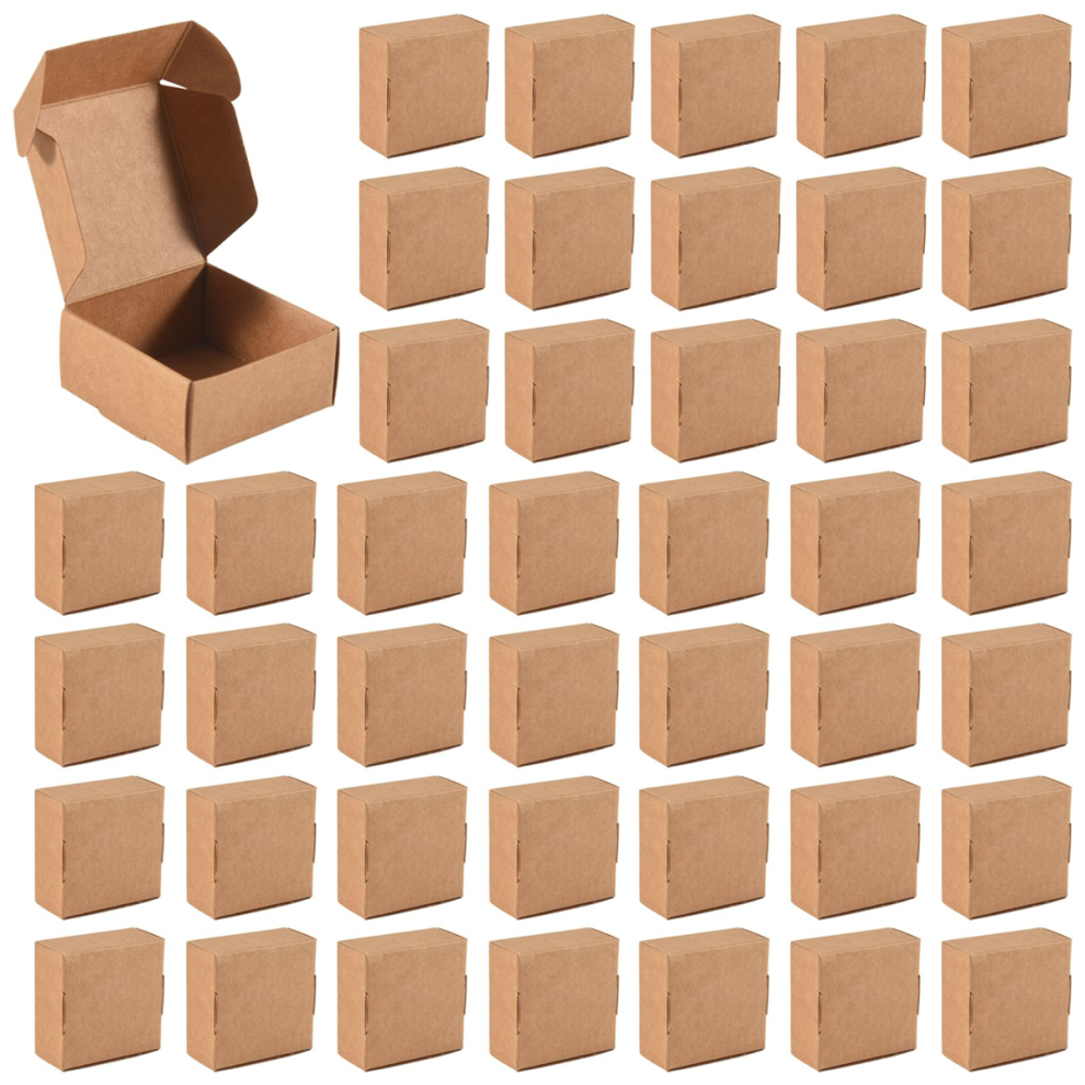 100 Pezzi Di Scatola Di Carta Kraft, Bella Scatola Di Imballaggio Di Piccole Dimensioni, Marrone