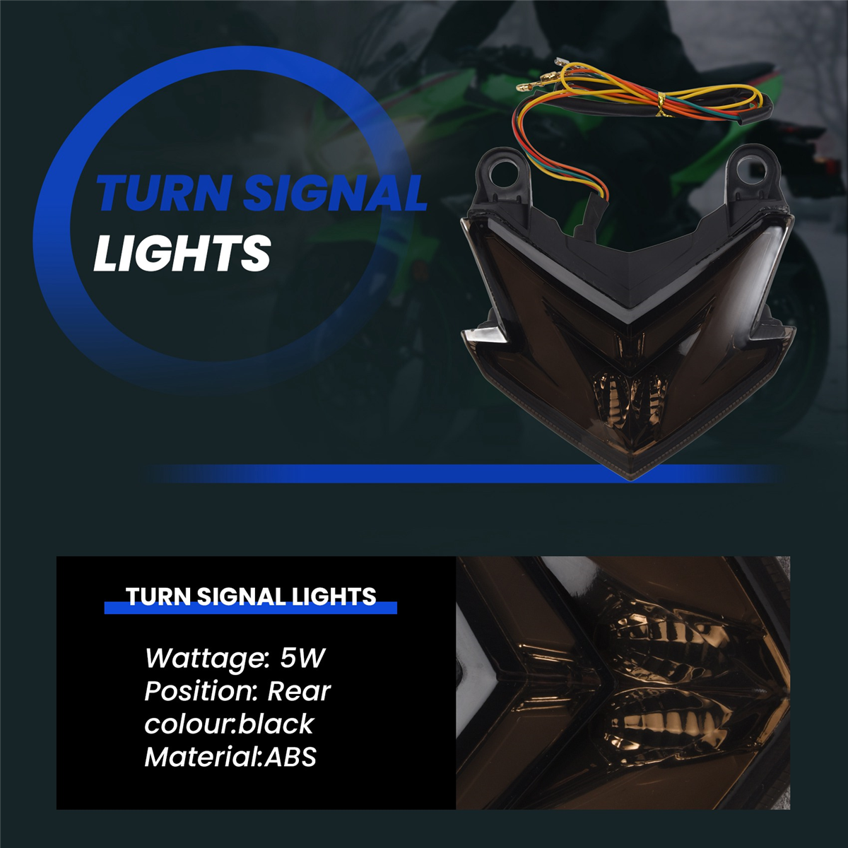 Feu Arrière Moto LED 12V, 15 LEDs, étanche - Feu Stop Et Position Intégrés, Universel - 7