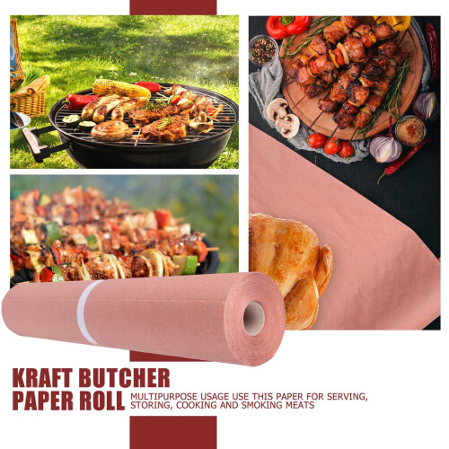 45,7 εκ. x 53,5 εκ. Ροζ ρολό χαρτιού Kraft Butcher για συσκευασία ροδάκινου σε χρώμα τροφίμων 2