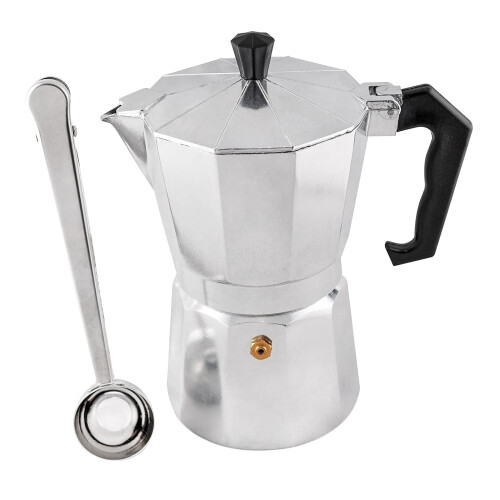 Moka Pot 300 ml espressomaskine til komfur, 6 kopper, rustfrit stål