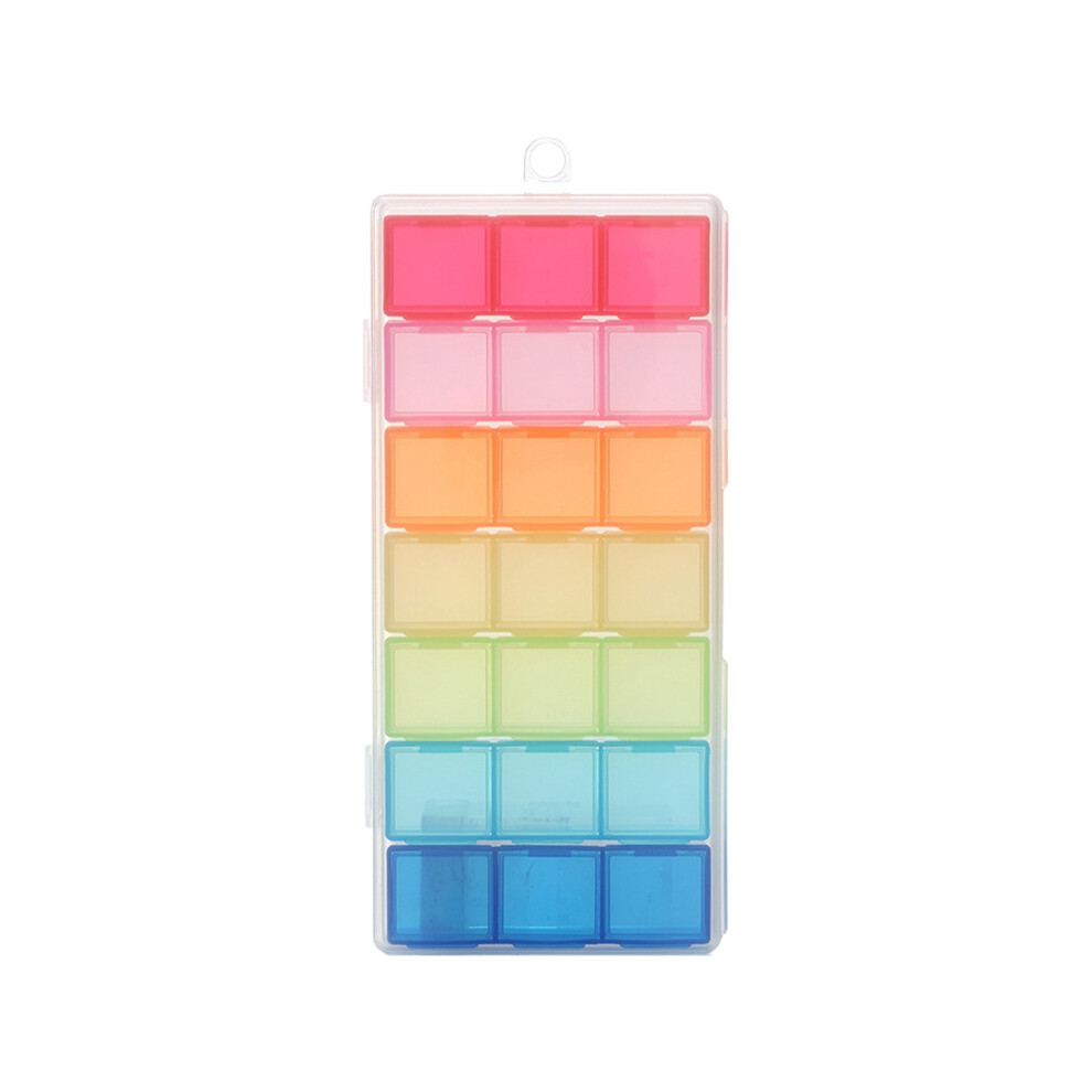 Typecat 21 Compartment Transparent Color Empty Plastic Box Pill Tablet Medicin