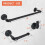 Industrial Pipe Bathroom Towel Holder Set, Rustic Farmhouse Black Rack 3