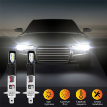 2X H1 6000K Super Helle Weiß 6000LM DRL LED Scheinwerfer Birne Kit Hohe-