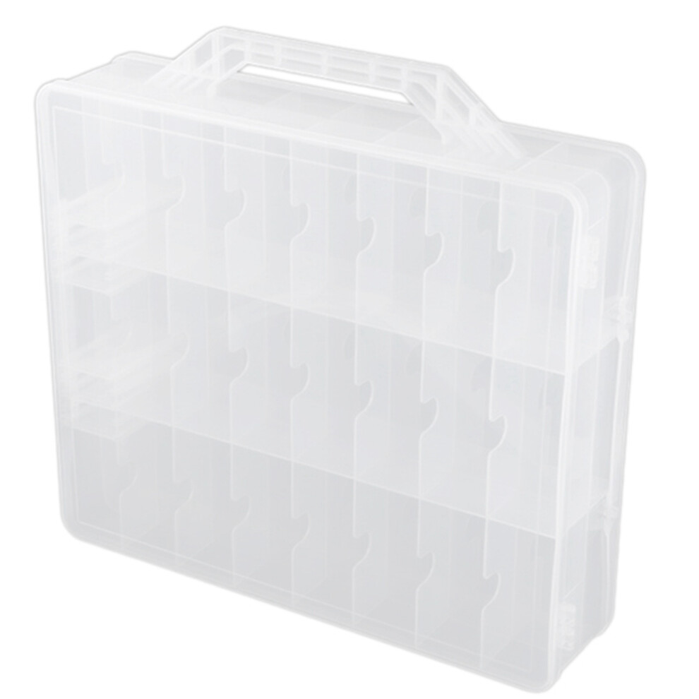 Typecat 48 Cells 2 Layer Nail Polish Organizer Portable Clear Supplies Needlew