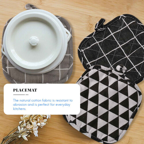 6 Pieces Cotton Pot Holders Machine Washable Heat Resistant Potholder 2