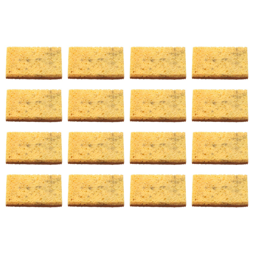 Typecat 16 Pack,Biodegradable And Compostable Sponges Scouring Pad,Palm Fiber Yellow