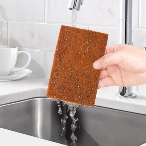 16 Pack,Biodegradable and Compostable Sponges Scouring Pad,Palm Fiber 2