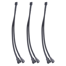 3 stk. PWM viftesplitterkabel 2-veis 4-pins Y-hylse forlengelsesstrøm 1 til 2 C