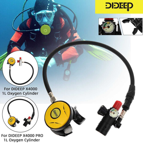 Dykutrustning för 1L Scuba Oxygen Cylinder Andningsventil Snorkel 2