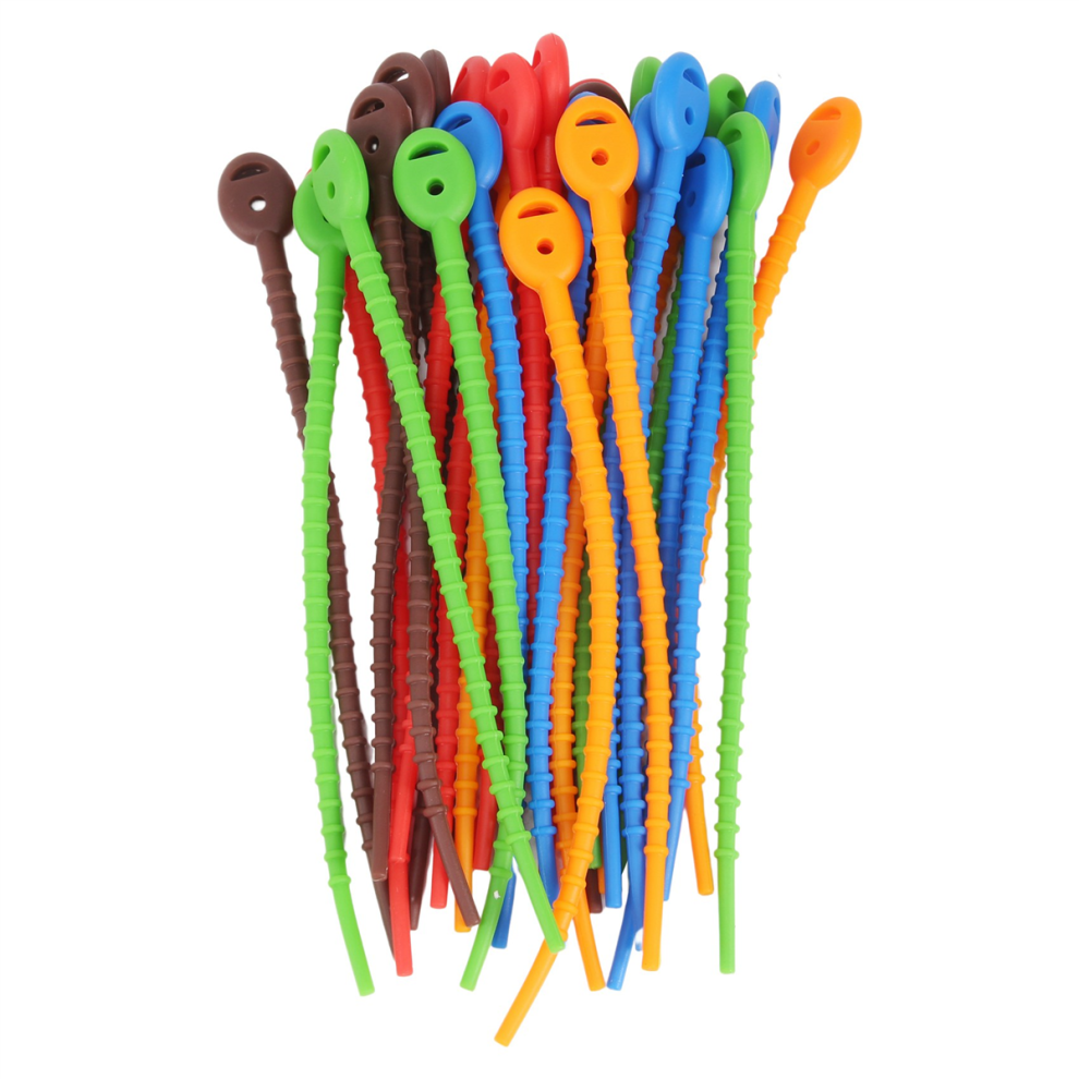 30 Pcs Silicone Cable Ties, Zip Bag Seal Clips, Bread Rubber Twist T 4853961200332