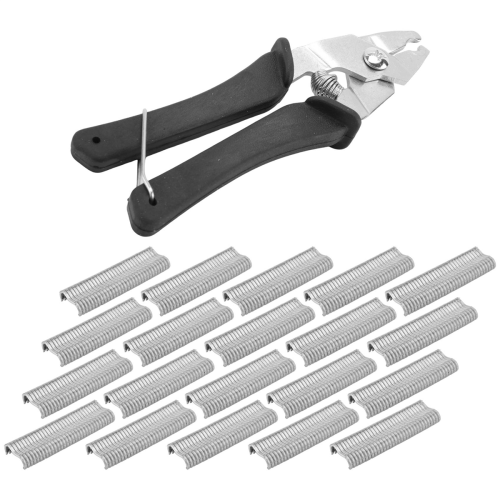 1Pcs Hog Ring Plier Tool and 600Pcs M Clips Chicken Mesh Cage Wire Fen 2