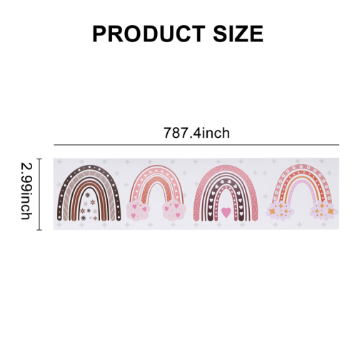 20M Boho Rainbow Bulletin Board Borders Straight Classroom or Home School 1