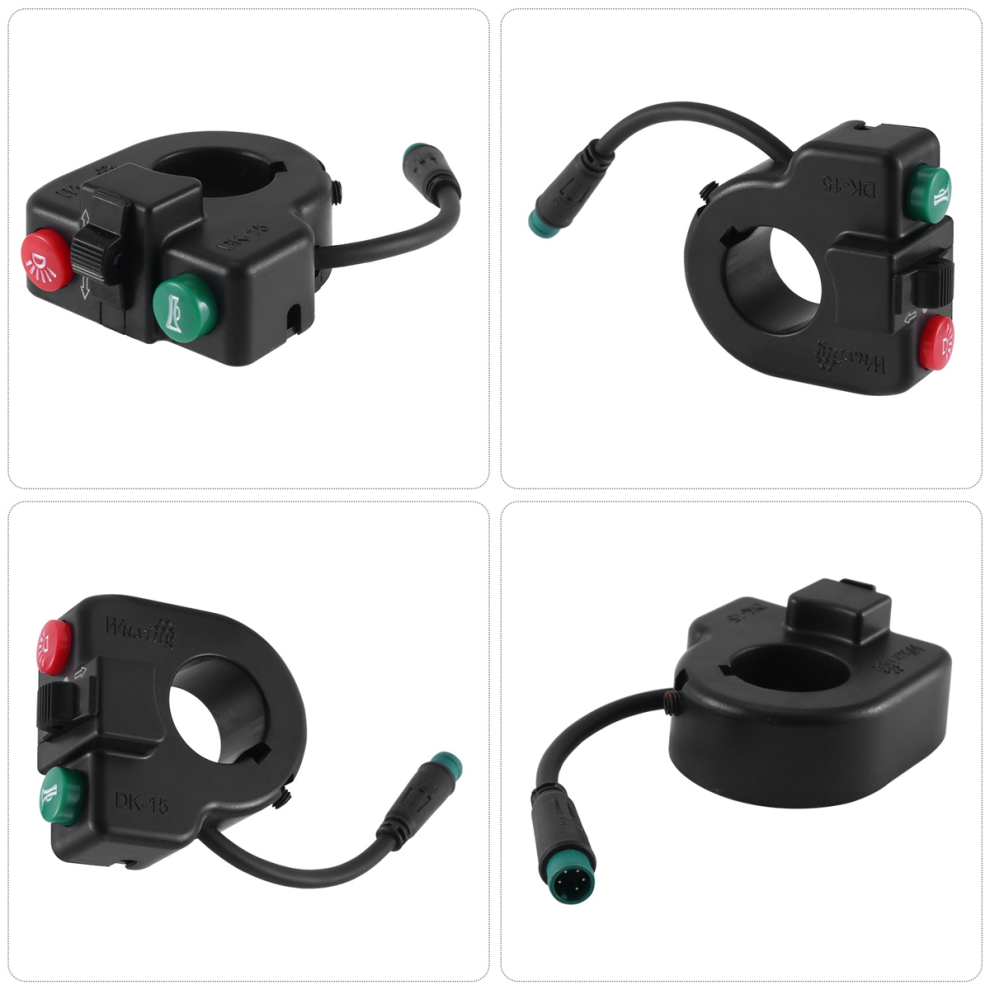 Electric Scooter Waterproof Handlebar Headlight Horn Turn Signal Switc Black 4853961204729