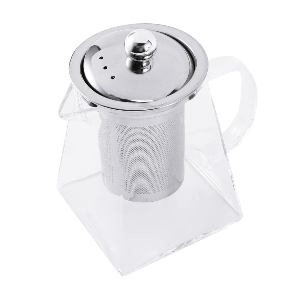 Teiera Quadrata In Vetro Con Infusore, Colino Per Teiera In Borosilicato Da 550 Ml