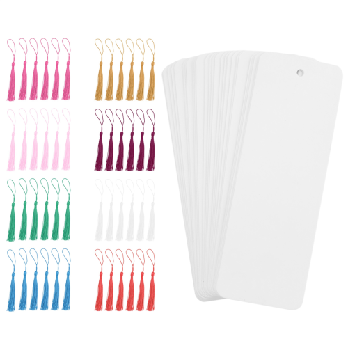 48 marcadores de papel em branco com borla colorida 2