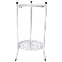 Two-Layer Elegant Metal Plant Stand Shelf Potted Holder Modern Tall Po