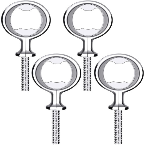 Flaschenöffner Blank DIY Bier Edelstahl Flache Einsätze Gewinde 4Pc