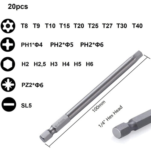Jeu D'embouts De Tournevis Torx 12 Pièces, Tige Hexagonale