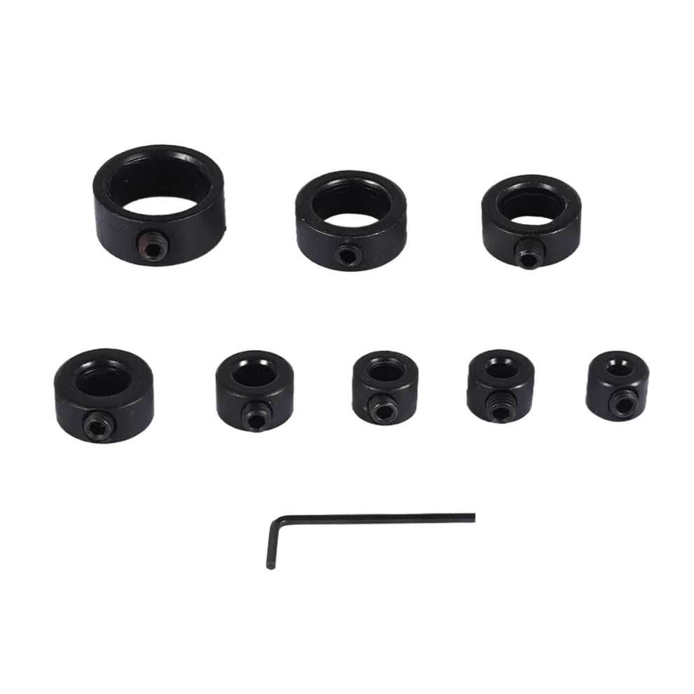 Drill Stop Bit Collar Set, 9Pcs Adjustable Depth Limit Ring With Carbo 4853961225885