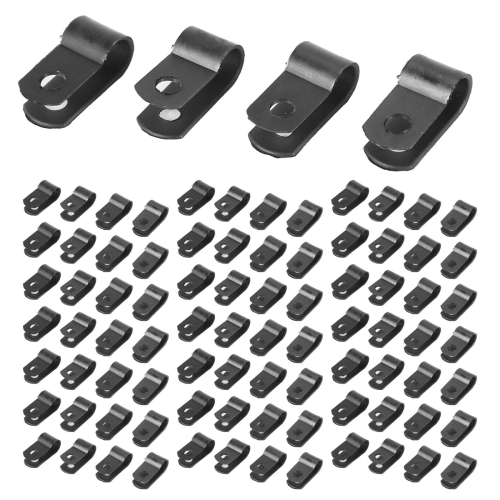 1000 stk. 1/4 tomme sorte nylon R-type kabelklemmer til montering indendørs O 2