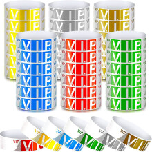 600 Pack VIP Paper Bracelets Wristbands Waterproof Neon Colored Variet