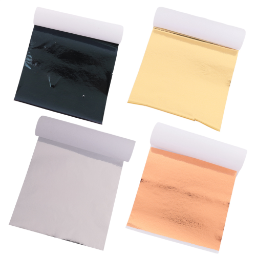 400Pcs Imitation Gold Silver Copper Foil Papers Leaf Flake Gilding She 2