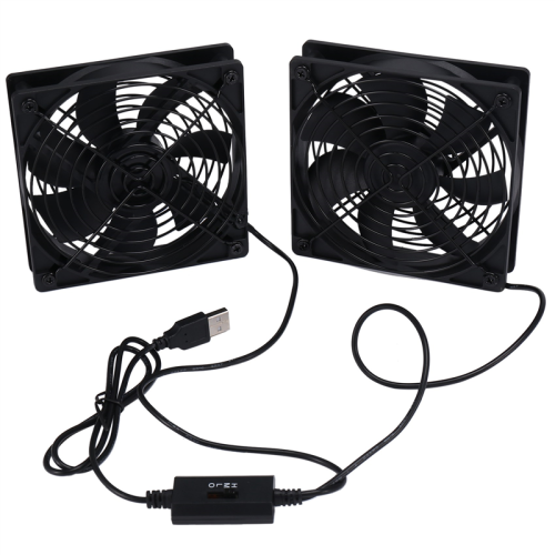 Dual 120mm 5V USB Powered PC Router Fans mit Speed Controller High Ai 1