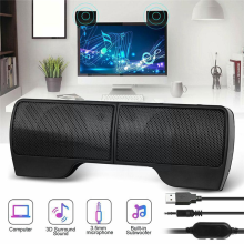 Mini Tragbare USB Stereo Lautsprecher Line Controller Soundbar für Laptop