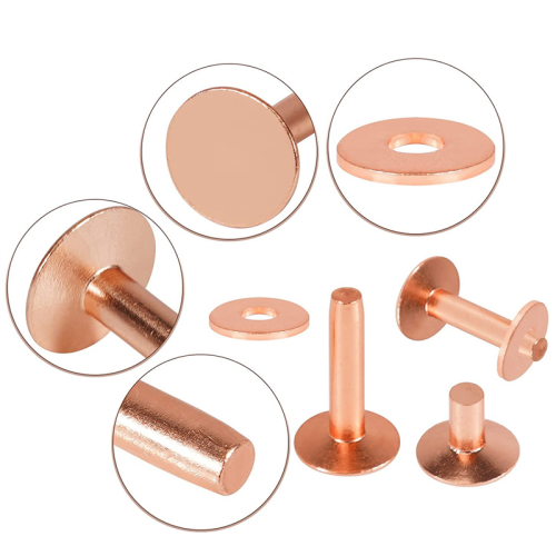 154Pcs Copper Rivets for Leather,Smooth Leather Rivets, Pure and Burrs 2
