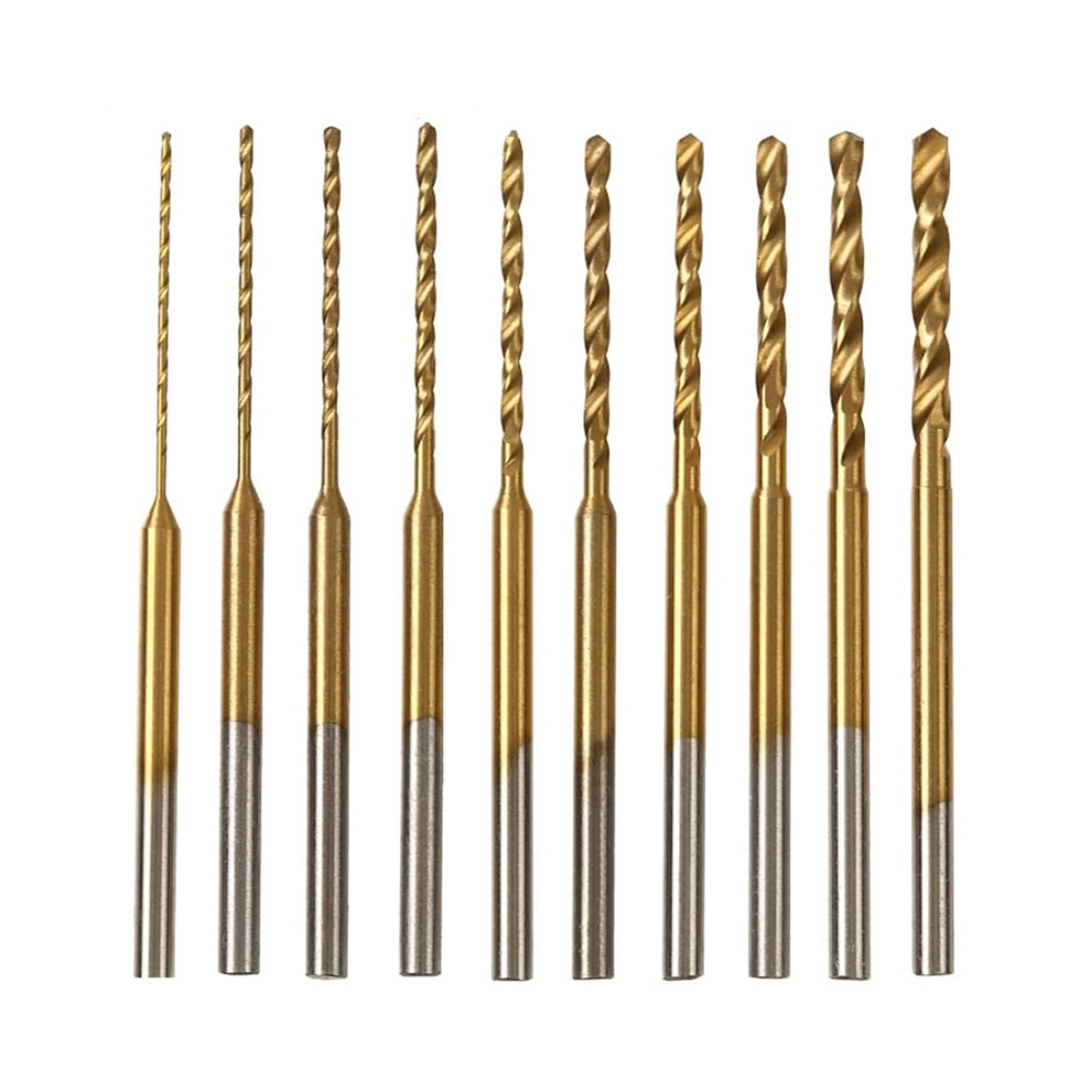 Micro-Twist Drill Bit Set - 10Pcs 0.6Mm-2.2Mm Tiny 2.35 Shank Hss Mini 4852461763712