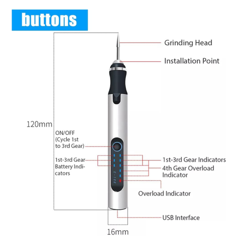 Electric Engraving Pen Tool Set Micro-Engraver DIY Rotary for Carving, 2