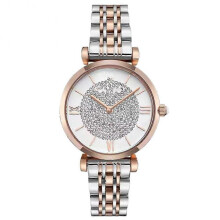 Women Paved Rhinestone Roman Numerals Round Dial Alloy Band Analog Quartz Watch