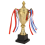Taça de troféu de ouro de 11 polegadas para competições esportivas de futebol 7