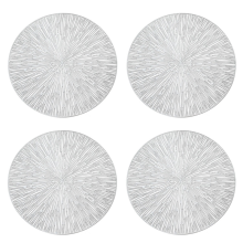 4PCS Runde Tischsets Restaurant Hohl PVC Dekoration Mahlzeit Matte Anti-Ho