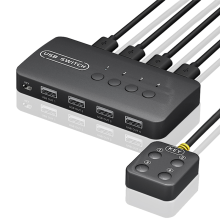 KVM-svitsj USB-adapter for delt kontroller 4 innganger og utganger for bærbar PC C
