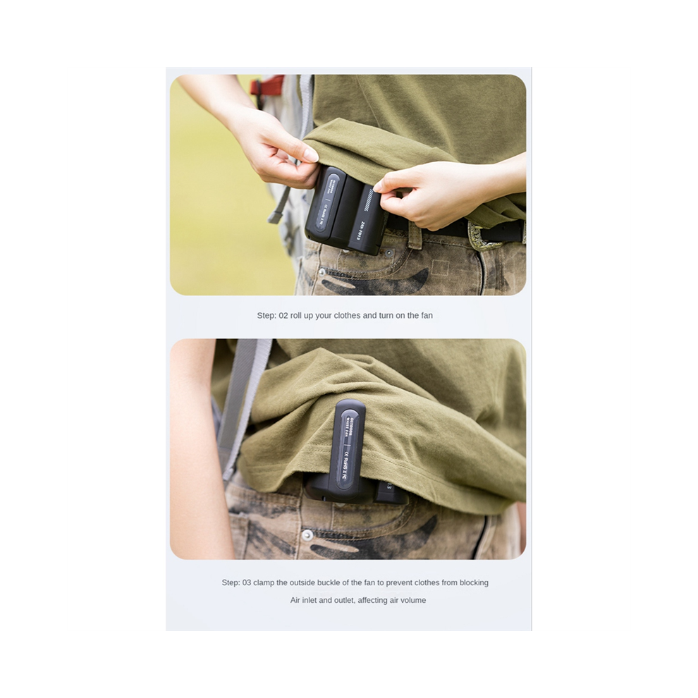 Usb Portable Personal Hanging Waist Fan 4500Mah Recharge Wearable Elec 4852461767703