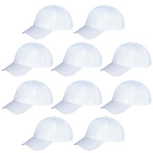 10 Pieces White Baseball Caps for Kids - Adjustable DIY Sun Hats, Cotton Material, Perfect for Outdoor Activities