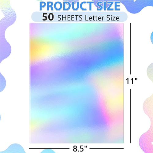 Metallic Holographic Card Shiny Mirror Paper Sheets, Reflective Post B 2