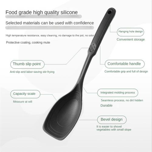 Silicone Cooking Spoon,Non-Stick Slotted and Solid Spoon Set with Deep 2