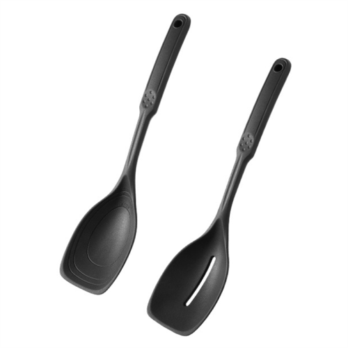 Silicone Cooking Spoon,Non-Stick Slotted and Solid Spoon Set with Deep 1