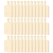 36 stuks houten mini snijplank met handvat, onafgewerkt hout, knutselen