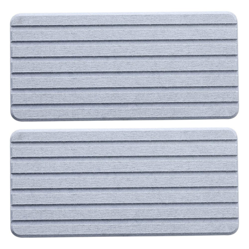 2 PCS Wasserabsorbierende Kieselgur-Untersetzer, rechteckig, gerilltes Design, Ab 1